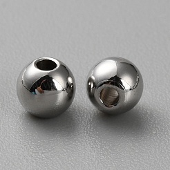 ステンレススチールビーズ  ラウンド  ステンレス鋼色  5x4.5mm  穴：1.6mm&nbsp;STAS-WH0033-54D-P