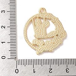 合金エナメルチャーム  ゴールドカラー  フラットラウンド、ウサギのチャーム付き  ホワイト  30x26x1.5mm  穴：2mm&nbsp;ENAM-147-03H-G