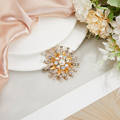Flower Alloy Rhinestone Brooches for Backpack Clothes&nbsp;JEWB-WH20011-02A