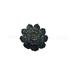亜鉛合金香炉香台  ホームオフィス茶屋禅仏教用品  蓮  赤銅鉱  56x7mm  穴：1.7mmと2.3mm&nbsp;AJEW-WH0248-269