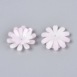 花のアクリルビーズキャップ  DIYのジュエリーには  ラベンダー  23x23x6mm  穴：1.2mm&nbsp;SACR-T017-50C