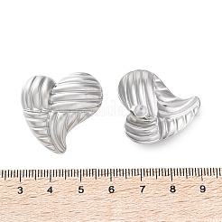 女性用304ステンレススチールスタッドピアス  ハート  ステンレス鋼色  27.5x27mm&nbsp;LS-EJEW-K306-03P