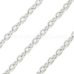 変色しない3.28フィートの304ステンレススチールアズキチェーン  ハンダ付け  フラットオーバル  ステンレス鋼色  1.5mm&nbsp;X-CHS-F001-03P