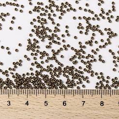 MIYUKIラウンドロカイユビーズ  日本製シードビーズ  （rr2006)マットメタリックダークブロンズ  15/0  1.5mm  穴：0.7mm  約5555PCS /ボトル  10 G /ボトル&nbsp;SEED-JP0010-RR2006