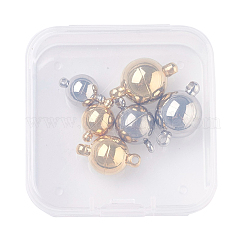 ループ付き304ステンレススチール製マグネット留め具  ラウンド  ミックスカラー  14~21x10~14mm  穴：1.5~2mm  6セット /箱&nbsp;STAS-JP0004-06
