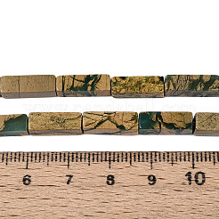 天然のバーダイト石ビーズ連売り  直方体の  13~13.5x4~5x4~5mm  穴：1~1.2mm  約30個/連  15.16~15.35'''（38.5~39センチメートル）&nbsp;G-T141-101
