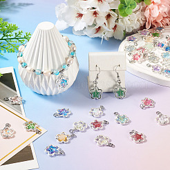50Pcs Alloy & Glass Pendants&nbsp;PALLOY-TAC0240