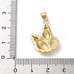 真鍮チャーム  18KGP本金メッキ  シェル形状  23x18x4.6mm  穴：3.5x4.4mm&nbsp;KK-D502-27C-G