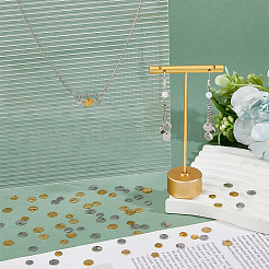 180個 6スタイル 201 & 304 ステンレススチール 刻印入り ブランクタグペンダント  フラットラウンド  ゴールデン·ステンレス鋼色  6~8x1mm  穴：1.2~1.4mm  30個/スタイル&nbsp;STAS-DC0016-17