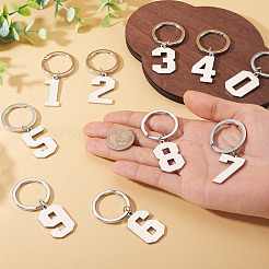 10Pcs 10 Styles Stainless Steel Keychains&nbsp;KEYC-TA0004-65