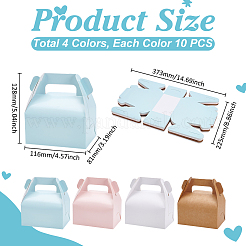 40Pcs 4 Colors Folding Rectangle Paper Portable Cupcake Gift Storage Box&nbsp;CON-UN0001-09