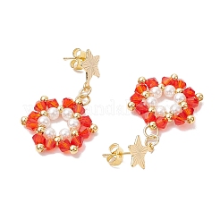 201 Stainless Steel Star Dangle Stud Earrings&nbsp;EJEW-JE06369
