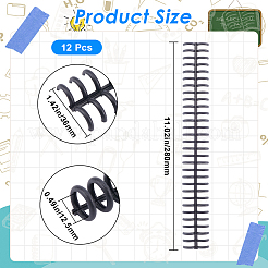 プラスチック製ルーズリーフ製本ヒンジリング  ブラック  280x36x11.5mm&nbsp;AJEW-WH20020-021