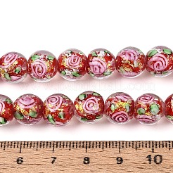 Handmade Foil Glass Beads Strands&nbsp;FOIL-N033-04E