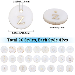 104Pcs 26 Styles Natural Freshwater Shell Pendants&nbsp;SSHEL-SC0001-52