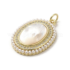 Brass Pave Shell Pendants&nbsp;KK-I708-19A-G