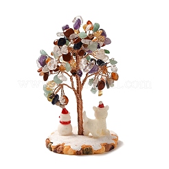 Christmas Natural Gemstone Chips Tree Decorations&nbsp;DJEW-K028-01A