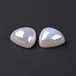 ABSプラスチック模造パール  ABカラーメッキ  三角形  ホワイト  14.5x14.5x6.5mm  穴：1.4mm&nbsp;LS-FIND-A013-09B