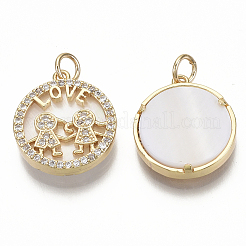 Brass Micro Pave Cubic Zirconia Pendants&nbsp;KK-R136-028-NF