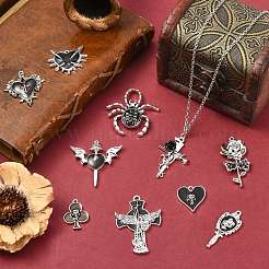20個10スタイルアロイエナメルペンダント  diy ネックレス ブレスレット イヤリング アクセサリー  混合図形  23x17x3mm  穴：1.6mm  2個/スタイル&nbsp;ENAM-CJ0006-96