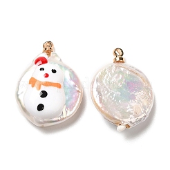 Baroque Style Natural Keshi Pearl Pendants with Enamel&nbsp;PEAR-G013-02A