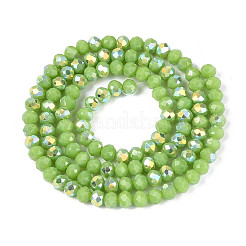 AB Color Plated Opaque Glass Rondelle Beads Strands&nbsp;EGLA-T029-4mm-09K