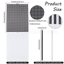 長方形のプラスチックメッシュキャンバスシートとフォルダーロッド  刺繍キット用  ミックスカラー  343x261x1mm&nbsp;DIY-CP0012-71