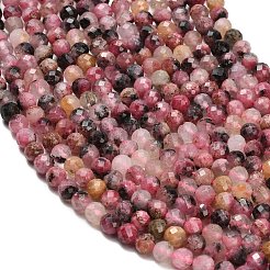 天然な桜のジャスパービーズ連売り  多面カット  ラウンド  6mm  穴：0.9mm  約69~70個/連  15.16''（38.5センチメートル）&nbsp;G-F838-A04-6mm