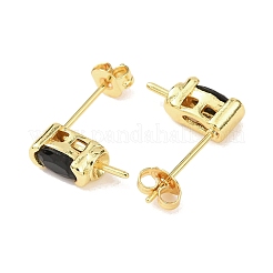 Brass Micro Pave Cubic Zirconia Earring Findings&nbsp;KK-D226-10G