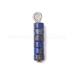7Pcs 7 Styles Chakra Natural Mixed Gemstone Disc Beaded Pendants&nbsp;PALLOY-JF02743