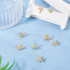 8Pcs 2 Colors Brass Micro Pave Cubic Zirconia Stud Earring Findings&nbsp;KK-TA0002-62