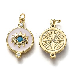 Brass Micro Pave Clear & Deep Sky Blue Cubic Zirconia Pendants&nbsp;ZIRC-B0003-29G