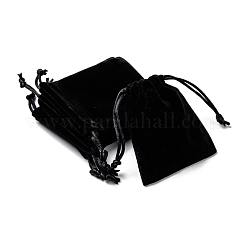 ベルベットの携帯電話バッグ  長方形  ブラック  9x7cm&nbsp;TP009-2