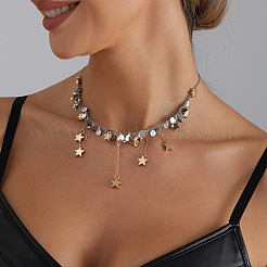 Alloy Star Coin Tassel Choker Necklaces for Women&nbsp;WGB030C-01