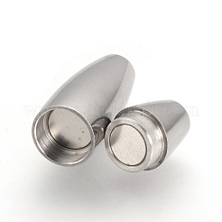 変色しにくい304ステンレススチール製のマグネット留め具と接着端  ライス  ステンレス鋼色  30x10mm  穴：5mm&nbsp;STAS-Q211-29A