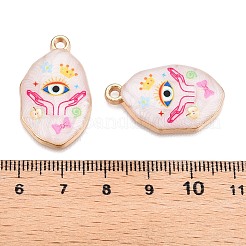 Printed Rack Plating Alloy Enamel Pendants&nbsp;ENAM-T020-04D
