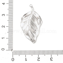 304ステンレスペンダント  ゴールデン·ステンレス鋼色  葉  33x17.5x3mm  穴：1.6mm&nbsp;STAS-P399-03E