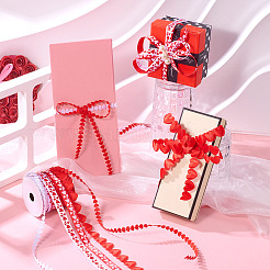 3 Rolls 5 Styles Valentine's Day Polyester Lace Ribbons&nbsp;OCOR-TA0002-19