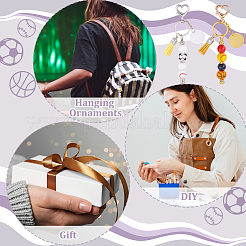 DIY Wood Sports Ball Beadable Keychain Jewelry Making Kits&nbsp;DIY-PH0023-91