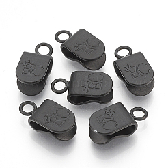 真鍮製カシメエンドパーツ  マットなスタイル  ガンメタ色  21~21.5x10.5x8mm  穴：3mm&nbsp;LS-KK-Q753-01B