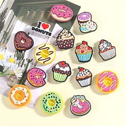 15個 15スタイル PVCプラスチックビーズ  食品のテーマ  混合図形  16~30x21.5~27x8.5~9mm  穴：2.5~3mm  1個/スタイル&nbsp;SIL-SZ0002-03