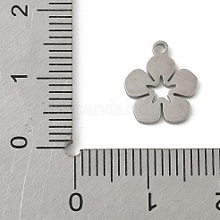 304ステンレススチールチャーム  花  ステンレス鋼色  12x10.5x1mm  穴：1.2mm&nbsp;STAS-G355-15P