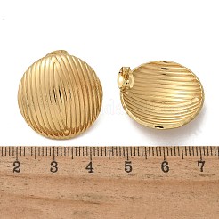304ステンレススチールスタッドピアス  イオンプレーティング（ip）  18KGP本金メッキ  半円  23.5mm&nbsp;EJEW-L296-013G-02