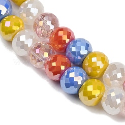 電気メッキガラスビーズセット  ロンデル  多面カット  ミックスカラー  8x6~6.5mm  穴：1.2~1.5mm  約45~48個/連  11.30~12.09''（28.7~30.7センチメートル）&nbsp;EGLA-G039-01A-01