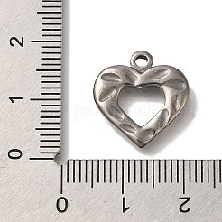 304ステンレスペンダント  ハートチャーム  アンティークシルバー  16.5x16x2.8mm  穴：1.8mm&nbsp;STAS-H223-19AS-03