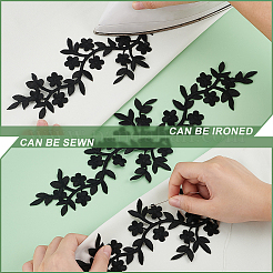 Plum Blosssom Cloth Computerized Embroidery Sew on Patches&nbsp;PATC-WH0021-004A