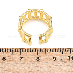 女性用真鍮カフリング  長持ちメッキ  ラックめっき  18KGP本金メッキ  11mm  調整可能&nbsp;RJEW-Z113-11G