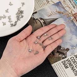 変色しにくい304ステンレススチール製昆虫チャーム蝶ペンダント  ステンレス鋼色  11x9x1mm  穴：1mm&nbsp;STAS-J014-19