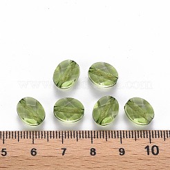 透明なアクリルビーズ  オーバル  黄緑  10x8x5.5mm  穴：1.5mm  約514個/166g&nbsp;LS-TACR-S154-18A-83