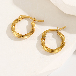 Fashionable 201 Stainless Steel Twist Hoop Earrings&nbsp;LS-RQ5508